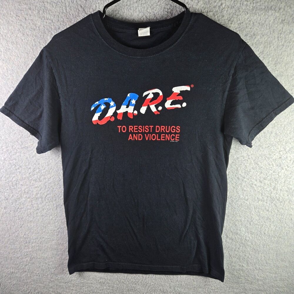 Fruit of the Loom D.a.r.e. TO Resist Drugs and Violence T-Shirt HD Mens S Black